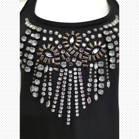 ✅EXPRESS Black embellished tank top S. - Picture 3 of 6